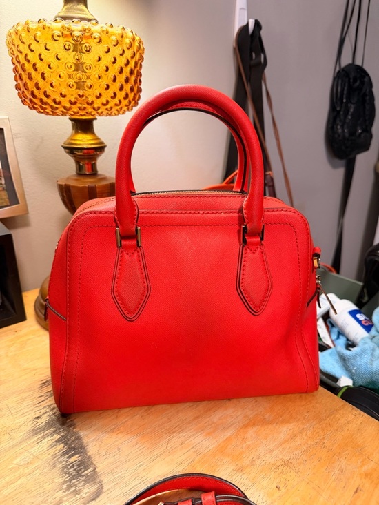 Michael Kors Red Saffiano Satchel with Gold Hardware - Picture 4 of 8